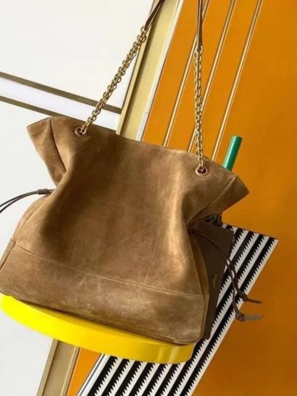 Yves Saint Laurent Suede BucketBag View 3